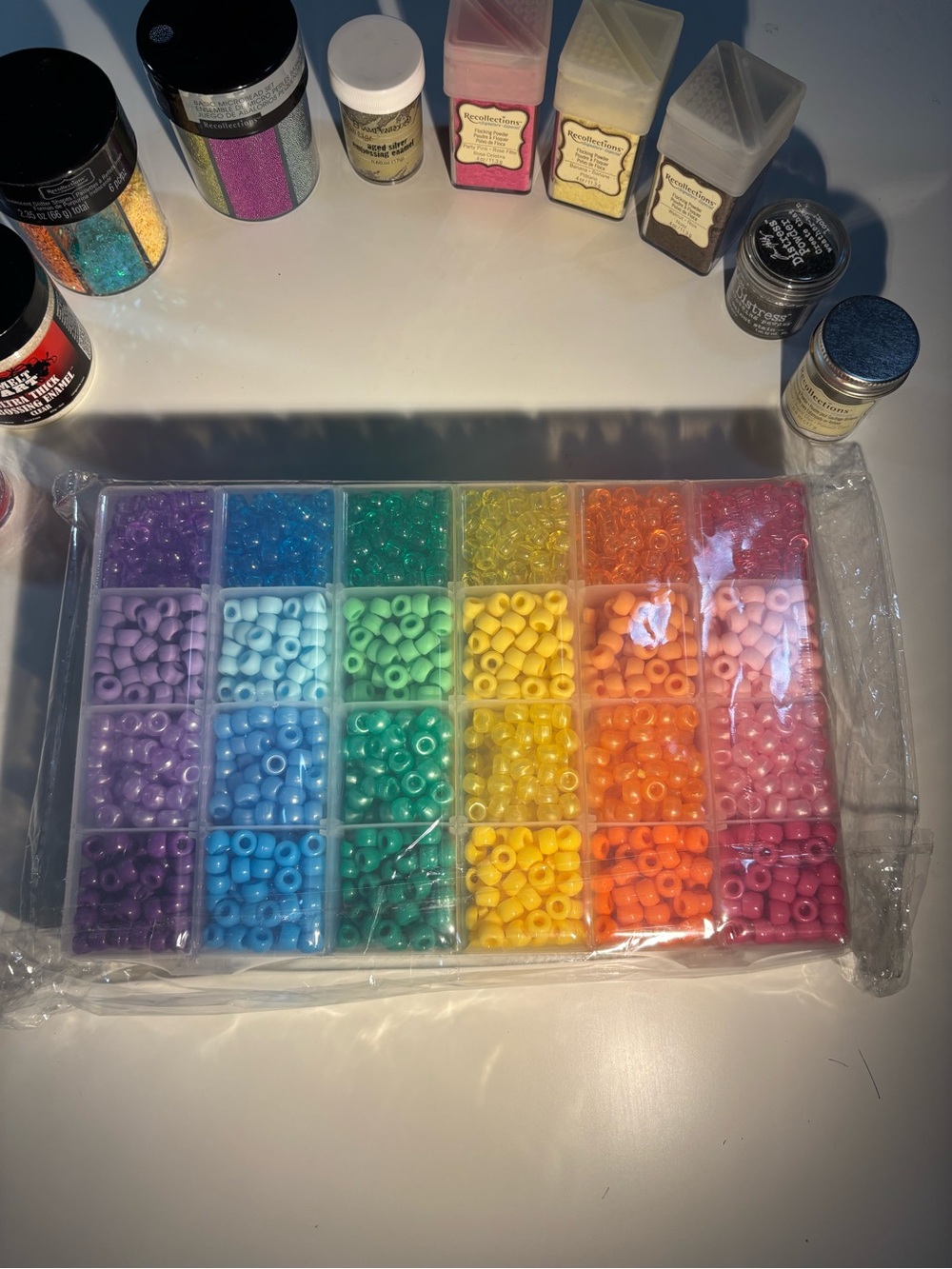 Rainbow Bead Set and Assorted Craft Supplies - Picture 3 of 6